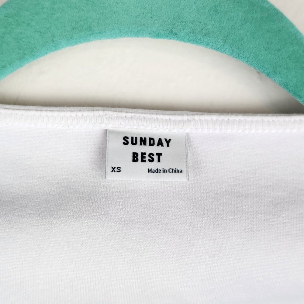 Aritzia Sunday Best Maverick Bustier Long Sleeve Zip Crop Top White sz XS - Picture 9 of 10